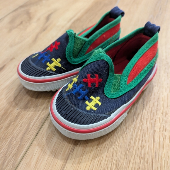 Vintage Colour Block Baby Shoes - Picture 1 of 7